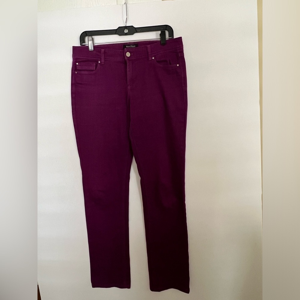 WHITE HOUSE BLACK MARKET PURPLE TONE HIGH RISE JEANS.